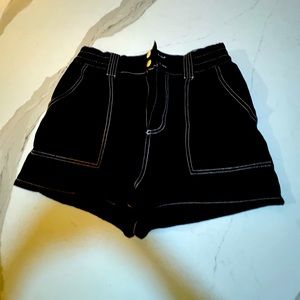 Black shorts with white stitching